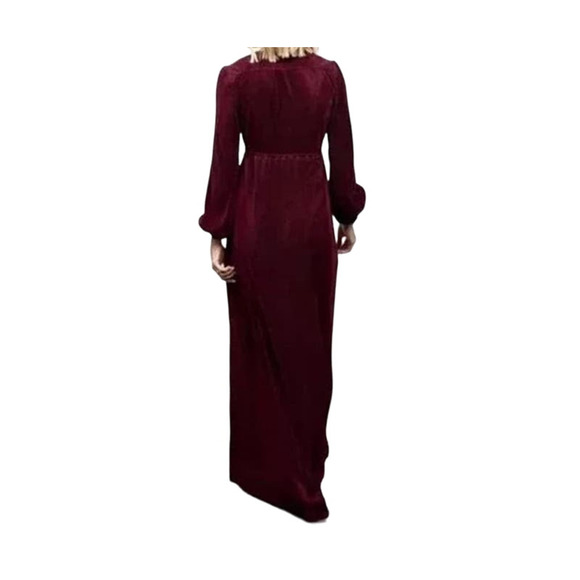 Baltic Born Venus Pleated Maxi Dress Burgundy Women’s Size Small Wedding Elegant - Picture 2 of 10